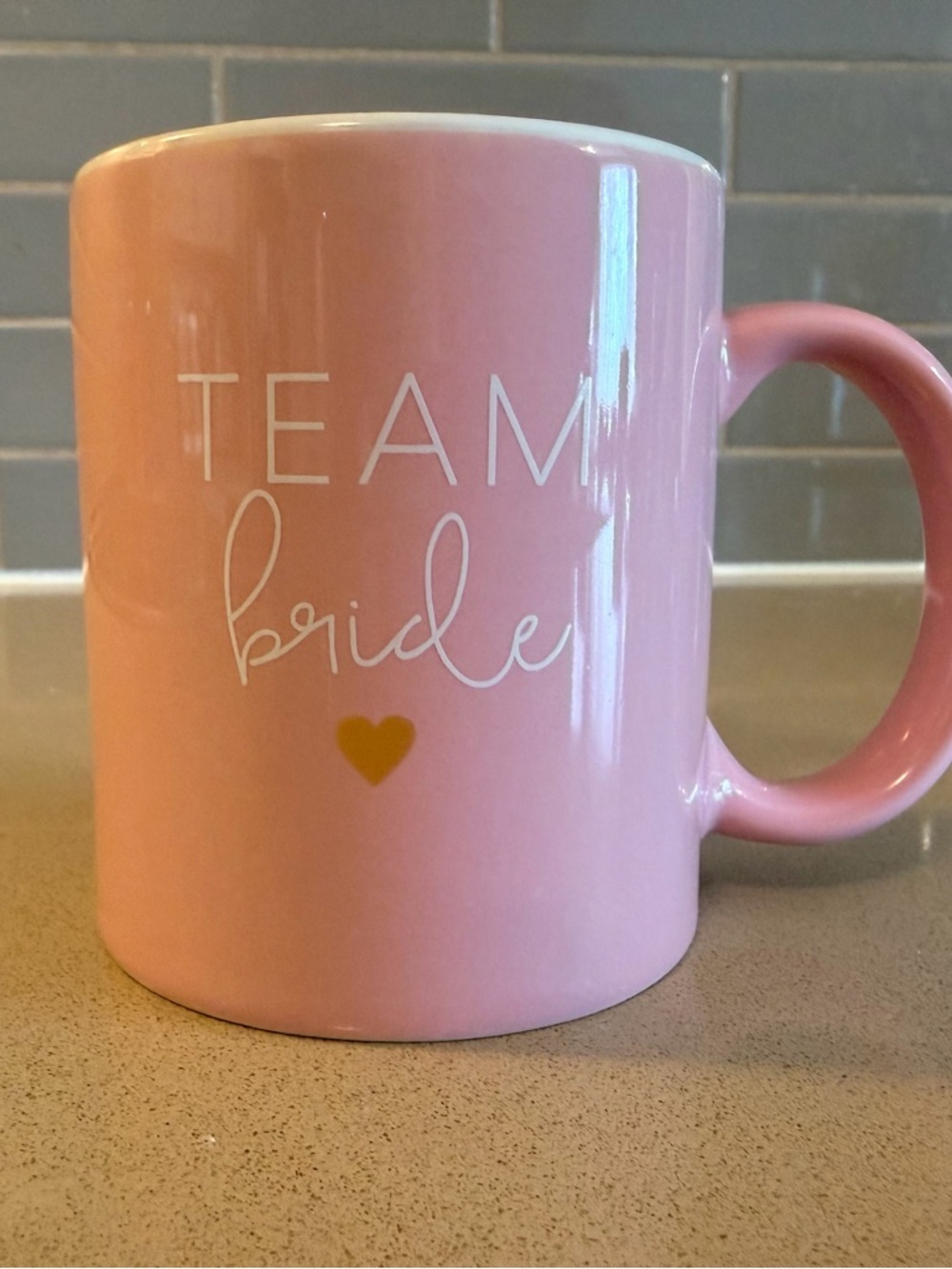 New Pink "Team Bride" Ceramic Mug - Bridal Shower Gift